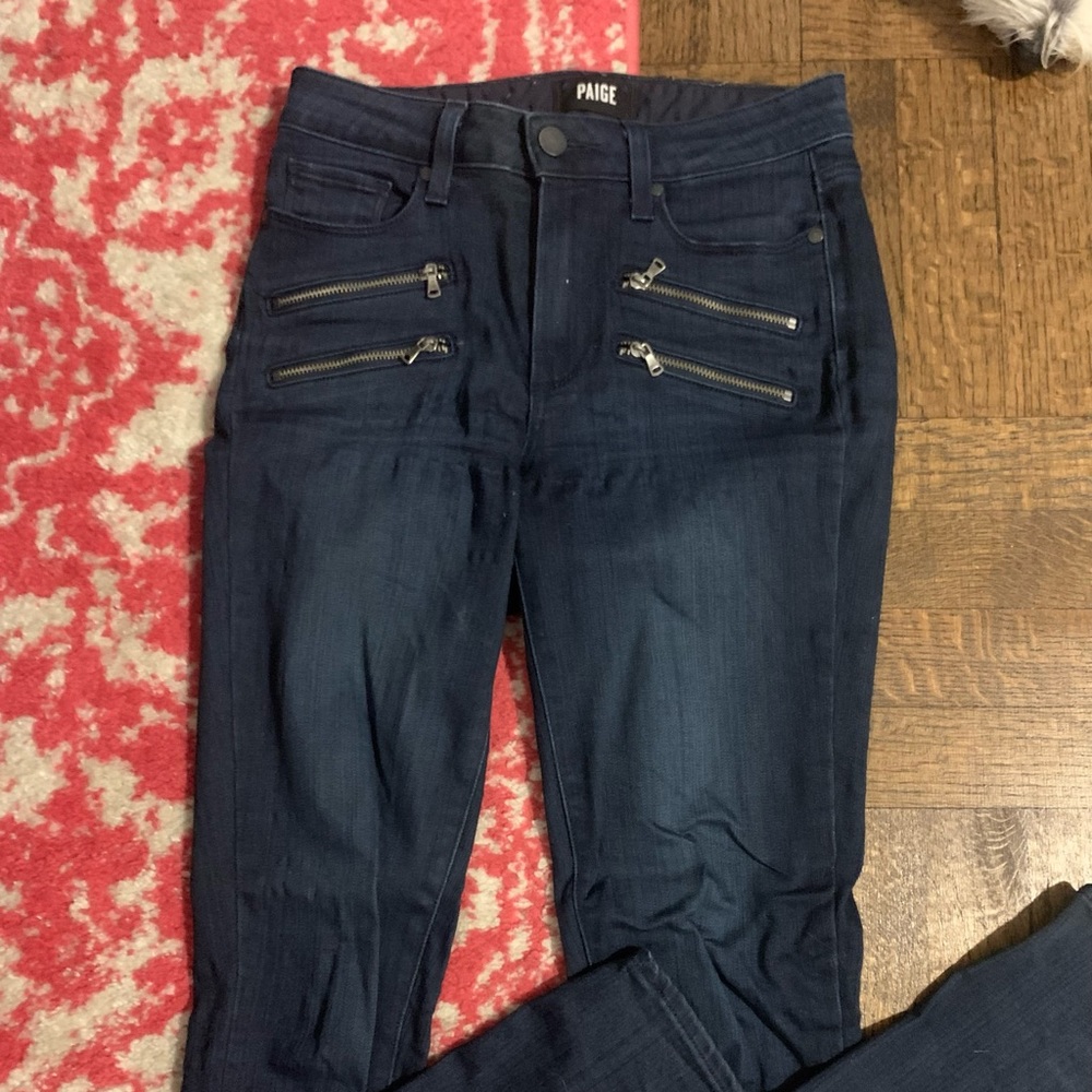 PAIGE high waisted zipper jeans